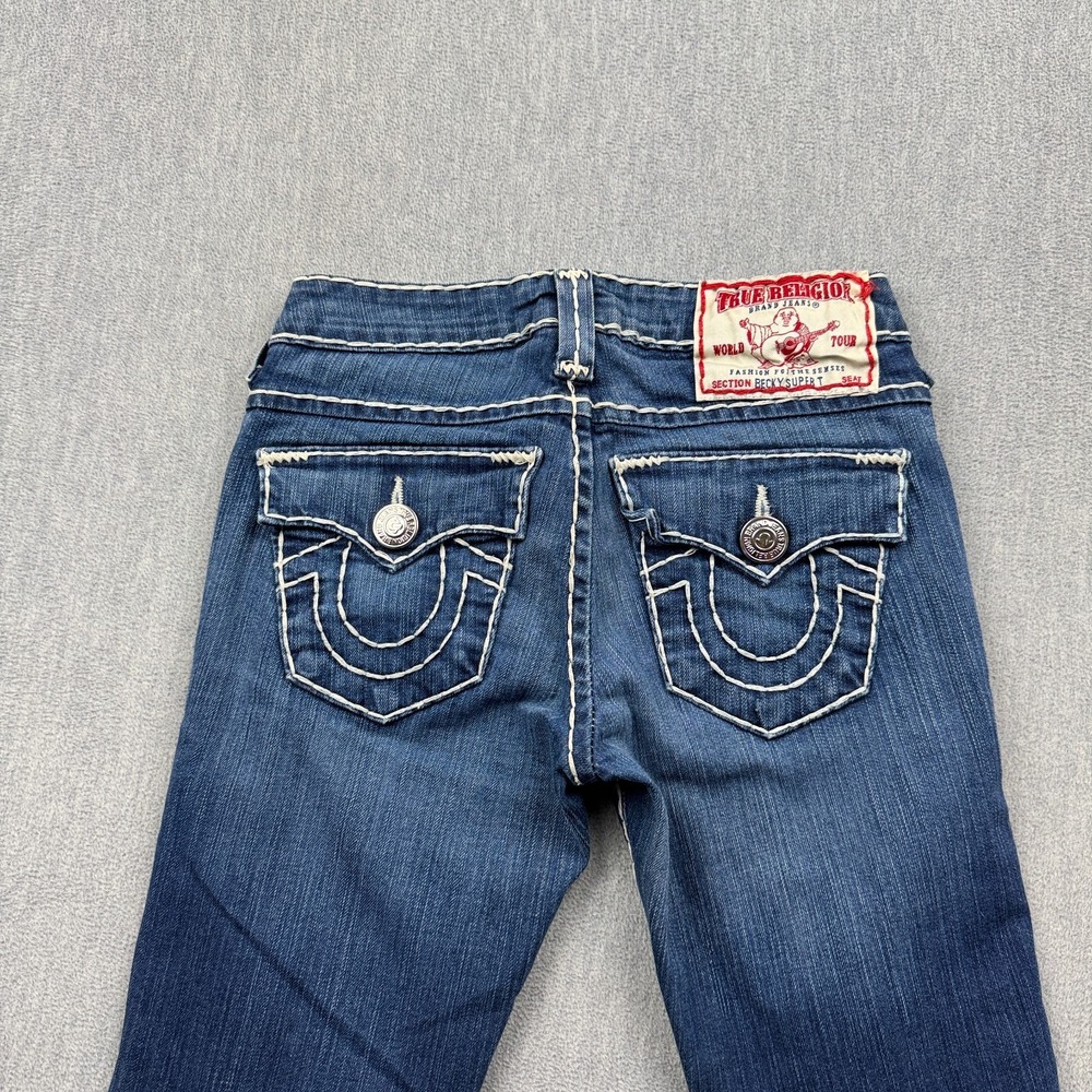 True Religion Jeans Womens 25X29 Blue Becky Super T Bootcut Denim Pants ** READ